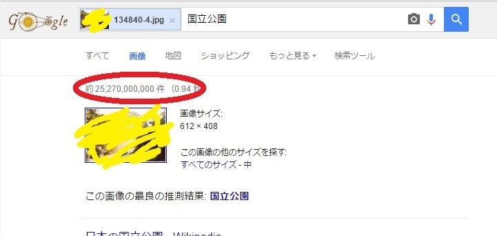 グーグル画像検索画面で複数ヒットした画面