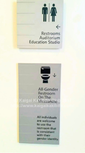 アメリカの「ジェンダーフリー」のトイレのサイン
