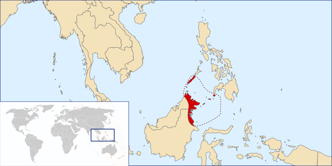 スールー王国の位置を示す地図