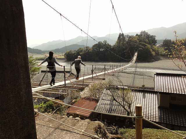 塩郷の吊り橋（通称：恋金橋）