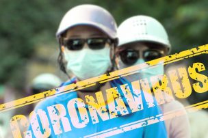 サングラスとマスクをする人たち